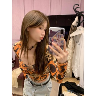 เสื้อยืด เข้ารูป ผ้าโปร่ง ลายดอกทานตะวัน แฟชั่นฤดูใบไม้ผลิ และฤดูใบไม้ร่วง สําหรับผู้หญิง 2023