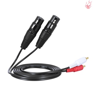 Y-1.5 ม. / 5 ฟุต สายสัญญาณเสียงสเตอริโอ Dual XLR ตัวเมีย เป็นปลั๊กคู่ RCA ตัวผู้ สําหรับมิกเซอร์ ผสมคอนโซล เครื่องขยายเสียงไมโครโฟน