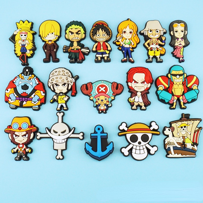อุปกรณ์เสริม จี้การ์ตูนอนิเมะญี่ปุ่น Luffy Zoro Jibits Crocs Sanji Nami