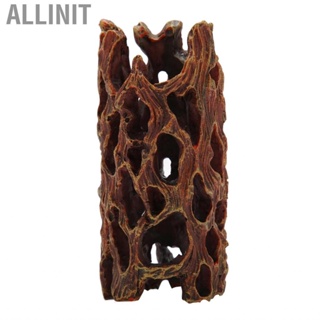 Allinit Fish Tank Trunk Cave Lifelike Safe  Hollow Tree for Freshwater Lizards