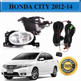 ไฟตัดหมอก ไฟสปอร์ตไลท์ HONDA CITY 2012-2014 ฝาครอบโครเมียม 1คู่ พร้อมอุปกรณ์ และ หลอดไฟ