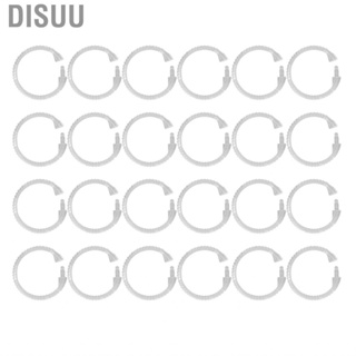 Disuu 24Pcs Curtain Rings ABS Transparent O Shape Bathroon Shower Hooks ZO