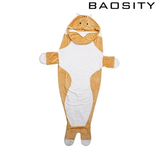 [Baosity] ถุงนอน ผ้าห่ม ผ้าสักหลาด มีฮู้ด ลายการ์ตูนแมว สวมใส่สบาย สําหรับสํานักงาน