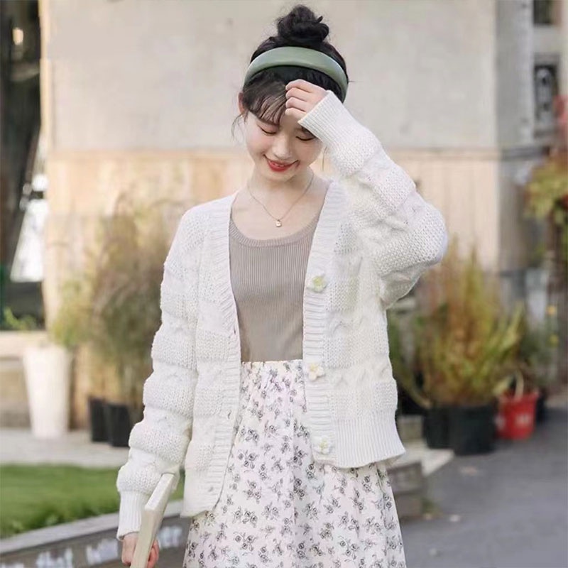 duohanzi-เสื้อกันหนาวผู้หญิง-สไตล์เกาหลี-ฤดูใบไม้ร่วง-ฤดูหนาว-เสื้อถัก-เสื้อครอป-ฝรั่งเศส