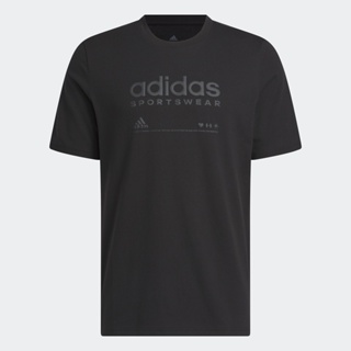 adidas ไลฟ์สไตล์ เสื้อยืดพิมพ์ลาย adidas Lounge ผู้ชาย สีดำ H49669