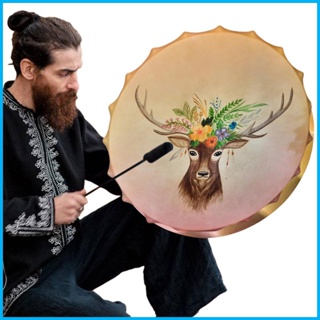 เครื่องดนตรีกลอง Shaman Elk Drum Sound Healer Shaman สําหรับดนตรีทางจิตวิญญาณ สะท้อนแสง และ hjuth