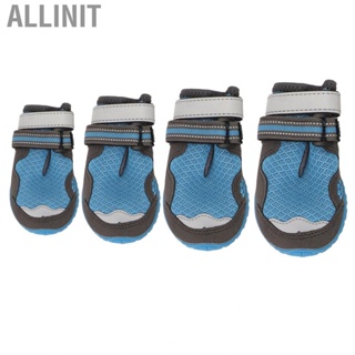 Allinit Dog Boots Breathable Pet Paw Protector  with Reflective Strips for Walking Hiking