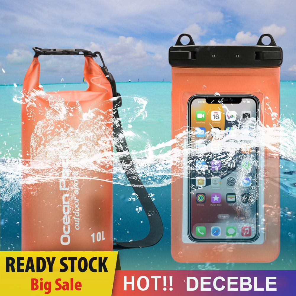 deceble-th-กระเป๋าล่องแก่ง-pvc-ขนาด-10-ลิตร-ถอดออกได้-พร้อมกระเป๋าใส่โทรศัพท์มือถือ-สําหรับตั้งแคมป์กลางแจ้ง