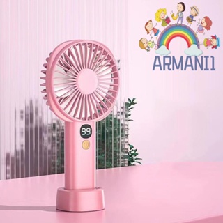 [armani1.th] พัดลมระบายความร้อนดิจิทัล แบบมือถือ ขนาดเล็ก สีชมพู สําหรับบ้าน