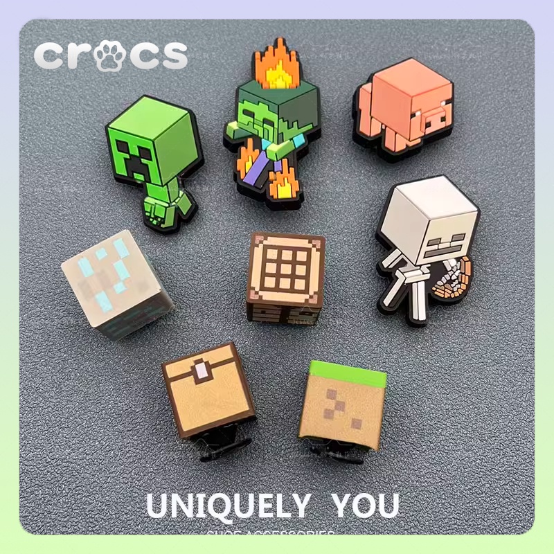 jibbitz crocs minecraft บักเกิลติดรองเท้า Crocs รูปดอกไม้ DIY อุปกรณ์ ...