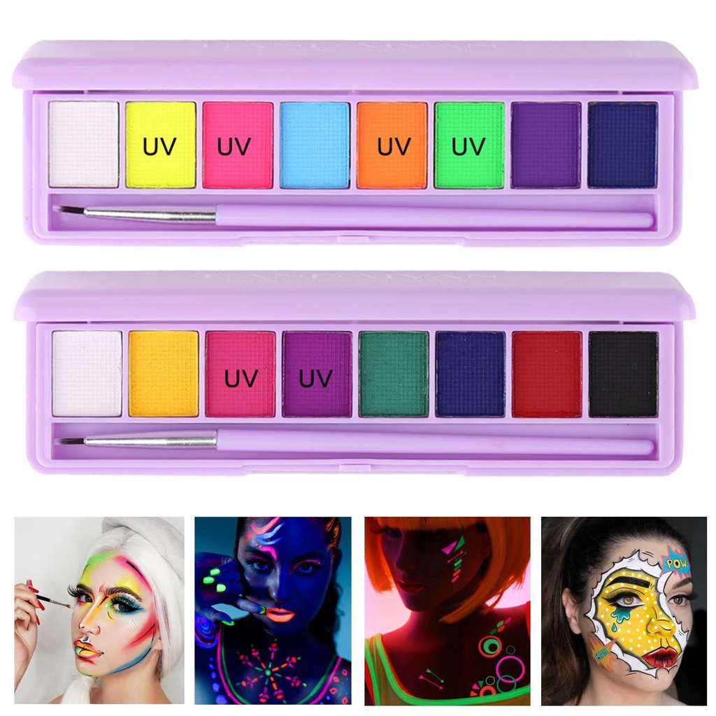 Water-soluble body color paste ins cosmetics uv fluorescent 8-color eye ...