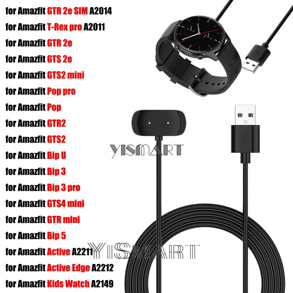 Chargeur Magnétique MoKo Pour Amazfit Active/GTS 2/2e/4 Mini/GTR Mini/2/2e/Bip 5/3/3 Pro - Câble USB 1m