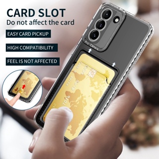 for Xiaomi Poco X4 GT M4 Pro F4 X4pro 5G X4gt M4pro POCOx4 POCOm4 POCOf4 Clear Silicone Card Slot Holder Case Soft TPU Wallet Back Cover Shockproof Transparent Casing Airbag Phone Shell Camera Protection