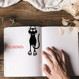 Alisond1 ที่คั่นหนังสืออะคริลิค ลายการ์ตูนแมวดํา สไตล์วินเทจ เครื่องเขียน สําหรับนักเรียน ของขวัญ