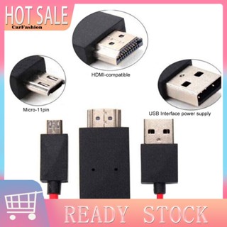 &lt;CarFashion&gt; อะแดปเตอร์สายเคเบิล Usb สําหรับโทรศัพท์มือถือ 1080 Hd Micro Usb เป็น Hdmi Android Phones Plug and Play Tv