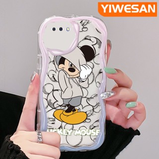 เคสโทรศัพท์มือถือ ซิลิโคนใส กันกระแทก ลายการ์ตูนมิกกี้เมาส์ สีครีม สําหรับ OPPO A3s A12E A5 2018 Realme C1