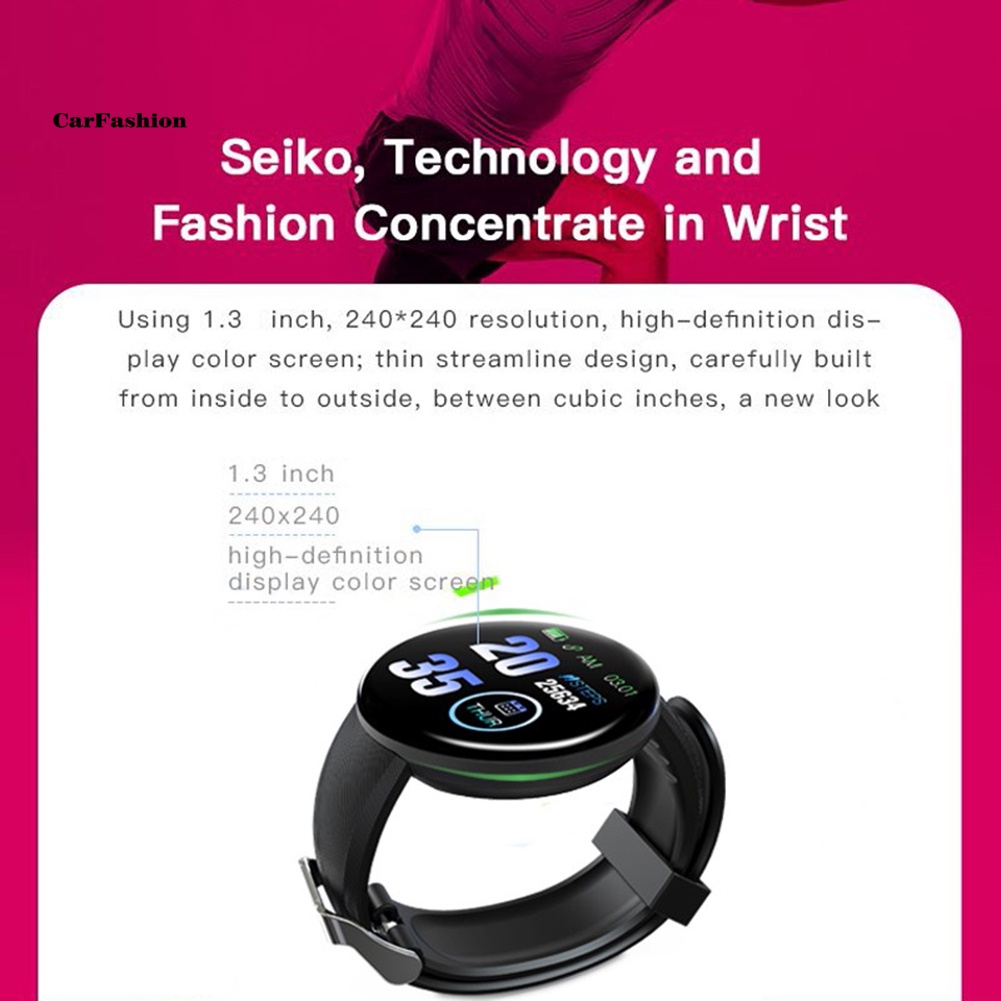 lt-carfashion-gt-d18-เครื่องวัดความดันโลหิต-อัตราการเต้นของหัวใจ-ฟิตเนส-เครื่องนับก้าว-กีฬา-สร้อยข้อมือแบบสมาร์ท