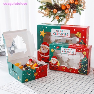 Coagulatelove กล่องคุ้กกี้ ช็อคโกแลต บิสกิต คุกกี้ พร้อมหน้าต่าง ห่อของขวัญคริสต์มาส ปาร์ตี้ปีใหม่ [ขายดี]