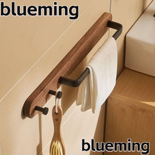 Blueming2 ตะขอแขวนผ้าขนหนู แบบไม้ สีดํา ทนทาน 45 ซม. อุปกรณ์เสริม สําหรับห้องน้ํา