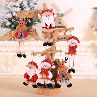 Christmas_ ตุ๊กตาซานตาคลอส สโนว์แมน กวางเอลก์ คริสต์มาส น่ารัก พร้อมเชือกเส้นเล็ก สําหรับตกแต่งต้นคริสต์มาส