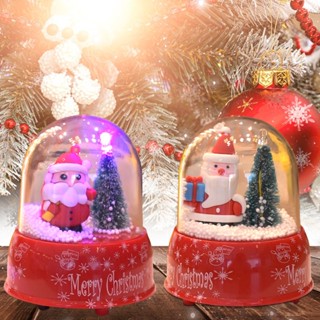 Christmas_ กล่องดนตรีพลาสติก มีไฟ LED รูปซานตาคลอส สโนว์แมนน่ารัก หลากสี สําหรับตกแต่งต้นคริสต์มาส