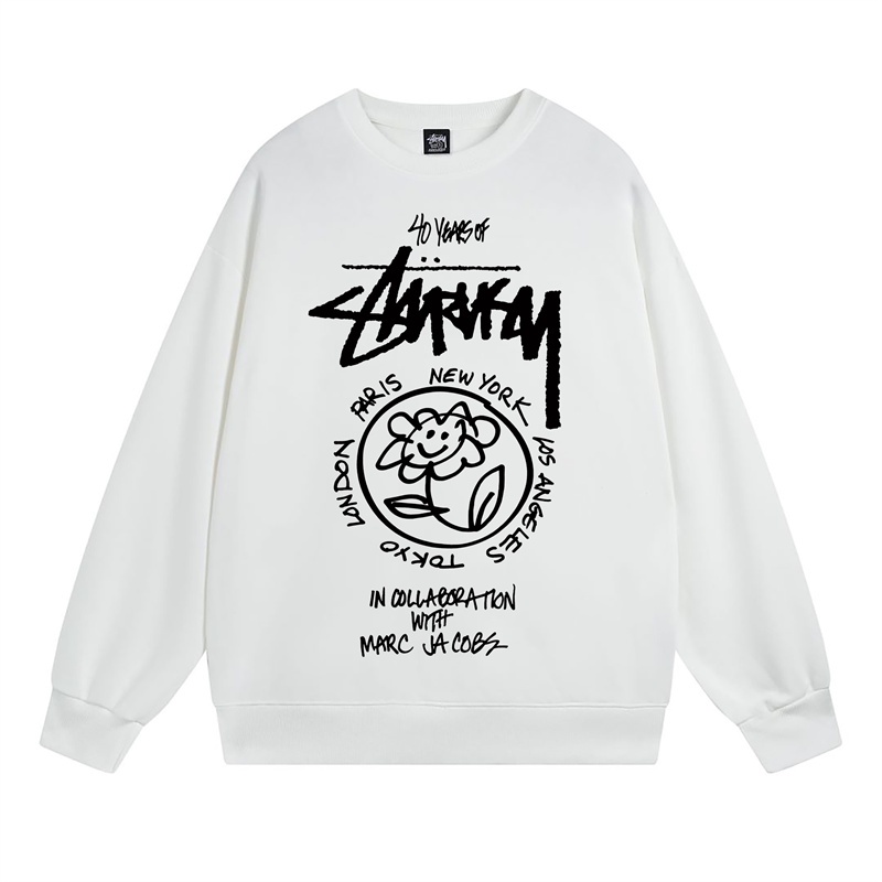 stussy-classic-parade-เสื้อกันหนาว-คอกลม-พิมพ์ลาย-ใส่สบาย-แฟชั่น-สําหรับผู้ชาย-และผู้หญิง