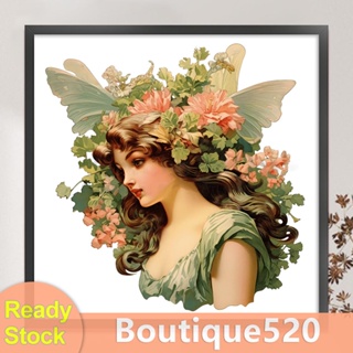 [boutique520.th] ชุดปักครอสสติตช์ ผ้าฝ้าย พิมพ์ลายดอกไม้ 11CT ขนาด 60x60 ซม. สําหรับผู้หญิง