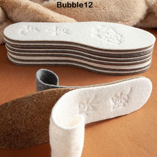Bubble แผ่นรองพื้นรองเท้า ผ้าวูล แบบหนานุ่ม ให้ความอบอุ่น ระงับกลิ่น แฟชั่นฤดูใบไม้ร่วง และฤดูหนาว 2 คู่