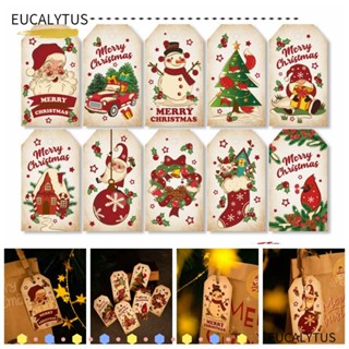Eutus ป้ายแขวน ลายซานตาคลอส สโนว์แมน แฮนด์เมด DIY สําหรับตกแต่งบ้าน เทศกาลคริสต์มาส 50 100 150 ชิ้น
