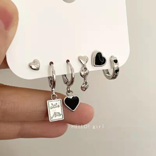 Cool girl- cold wind love earrings six sets of earrings 2022 new style 100 buckles earrings for women
