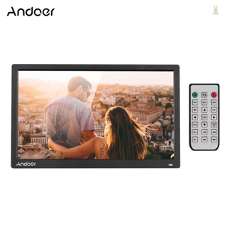 Flt Andoer กรอบรูปดิจิทัล 17.3 นิ้ว ความละเอียด 1600*900 16:9 TN หน้าจอ LED รองรับปฏิทิน นาฬิกา ตั้งเวลา MP3 เพลง ภาพยนตร์ พร้อมรีโมตคอนโทรล IR