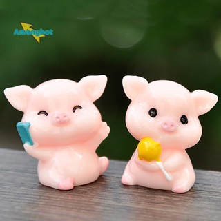 Amonghot&gt; ใหม่ โมเดลฟิกเกอร์ รูปหมูน่ารัก ขนาดเล็ก สําหรับตกแต่งบ้าน สวน