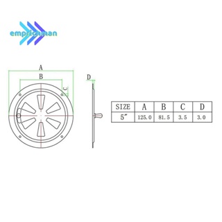 Epmn&gt; ใหม่ ฝาครอบลูกบิดช่องระบายอากาศ สเตนเลส ทรงกลม 5 นิ้ว