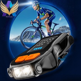 [พร้อมส่ง] ไฟหน้า LED เซนเซอร์คลื่นอัจฉริยะ กันน้ํา สําหรับตั้งแคมป์ ปั่นจักรยาน วิ่ง