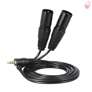 Y-1.5ม./ 5ฟุต สายเคเบิ้ลเสียง Dual XLR Male to 3.5มม. Male Plug