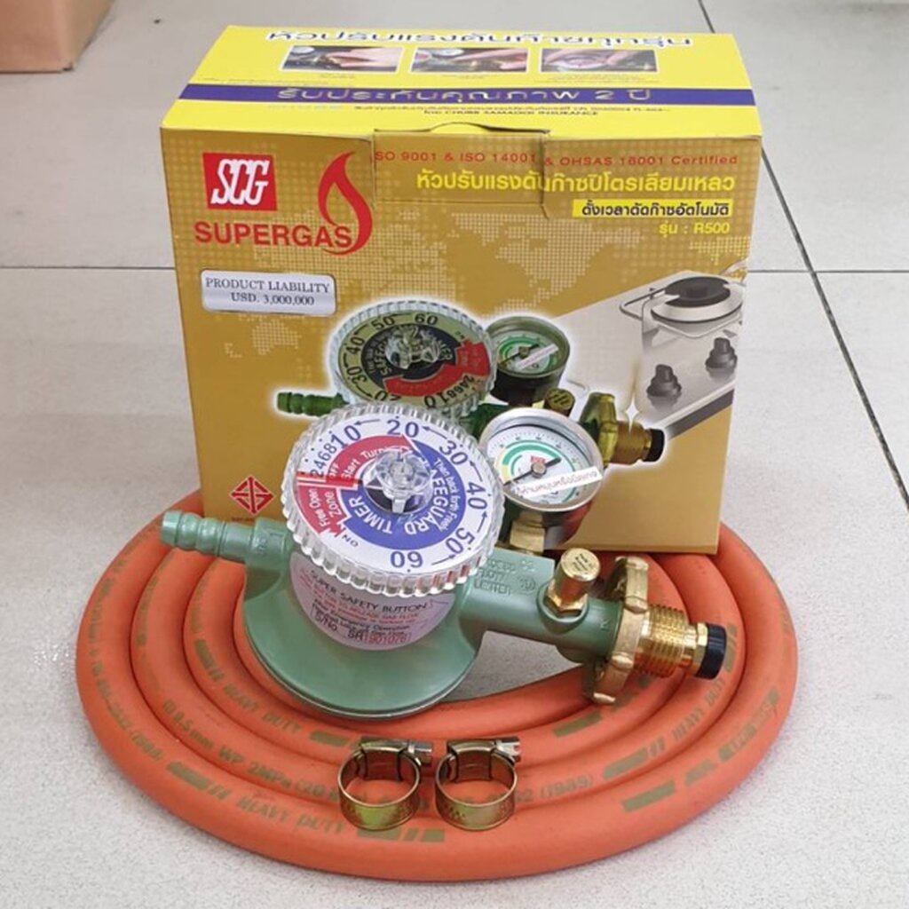 หัวปรับแรงดันต่ำ ชนิดตั้งเวลา ระบบตัดแก๊ส SCG R-500 พร้อมสายแก๊ส NCR ...