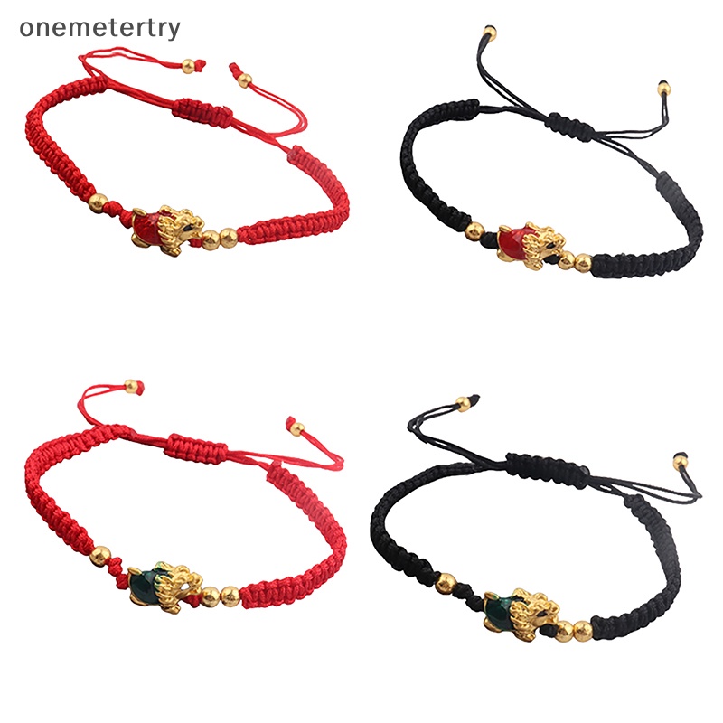 Onem 2024 สไตล์จีน มังกรปี นําโชค เชือกถัก สร้อยข้อมือ ลูกปัด คู่