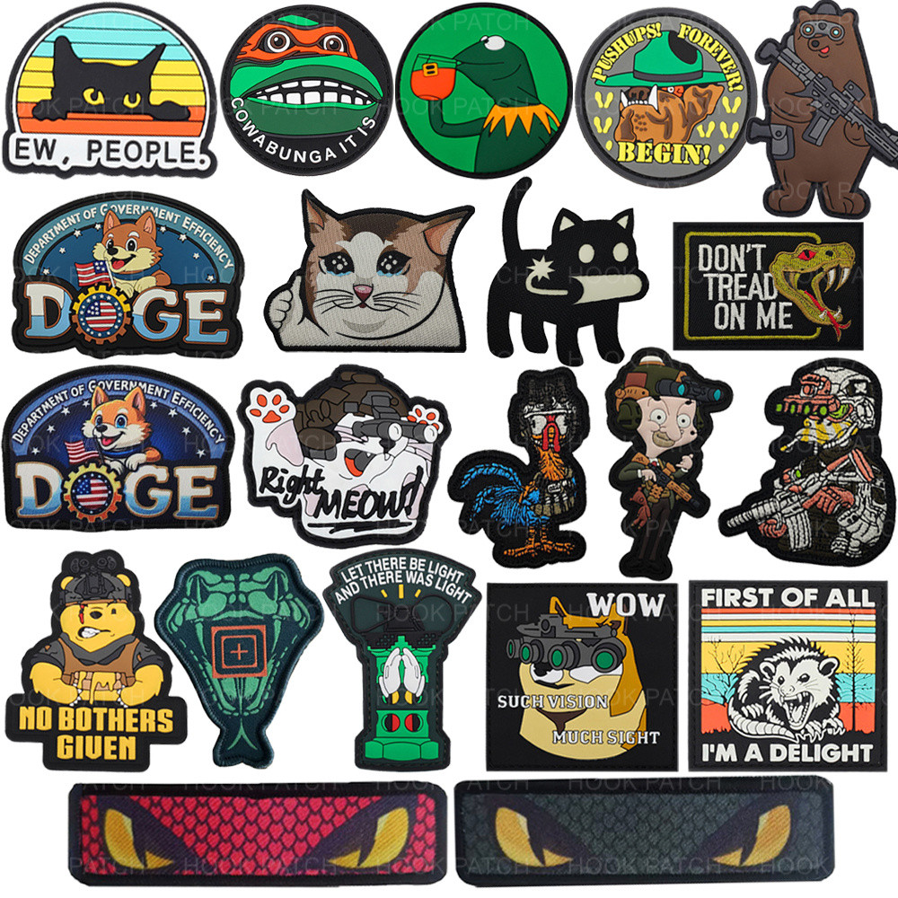 แมวตลกกบ Doge Patch ยุทธวิธี Rooster Bear Python Eyes อย่าอ่านบน Me ...