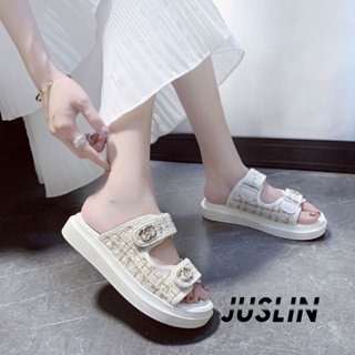 JUSLIN   รองเท้าแตะผู้หญิง ส้นแบน ใส่สบาย สไตล์เกาหลี รองเท้าแฟชั่น 2023 ใหม่  พิเศษ Stylish High quality Korean Style B28G189 37Z230910