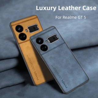 เคสโทรศัพท์หนังแกะ ซิลิโคน ผิวด้าน กันกระแทก หรูหรา สําหรับ OPPO Realme GT 5 Realme GT5