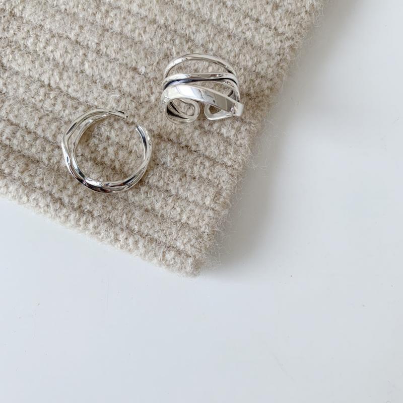 แหวนนิ้วชี้-รูปตัว-x-925-หลายชั้น-แบบเรียบง่าย-แฟชั่นสไตล์เกาหลี-สําหรับผู้หญิง