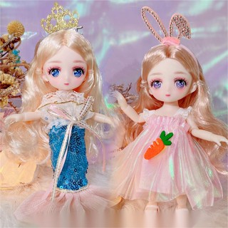 ตุ๊กตาเจ้าหญิง BJD 1/8 16 ซม. พร้อมเสื้อผ้า ของเล่นเด็ก EES8