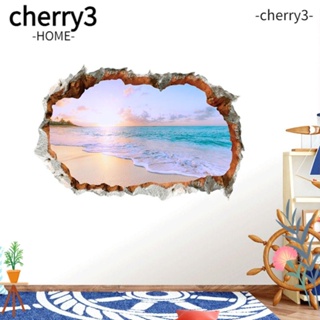 Cherry3 สติกเกอร์ไวนิล กันน้ํา สําหรับติดตกแต่งผนังบ้าน ห้องนอน และห้องนอน