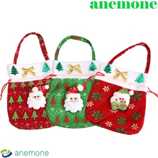 Anemone กระเป๋าโท้ท ผ้าไม่ทอ ลายการ์ตูนคริสต์มาส พร้อมหูหิ้ว สําหรับเด็ก ตกแต่งบ้าน เทศกาลคริสต์มาส