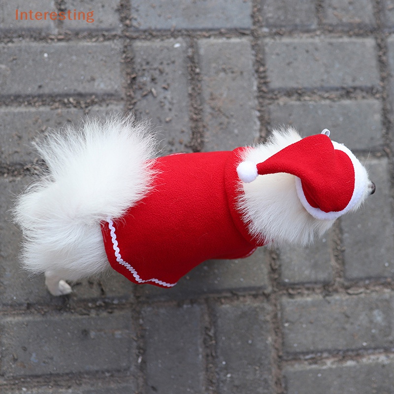 interesting-ชุดเสื้อคลุม-หมวกคริสต์มาส-สําหรับสัตว์เลี้ยง-สุนัข