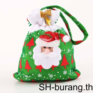 【Buran】ถุงขนม แบบผูกเชือก พิมพ์ลายการ์ตูนคริสต์มาส สร้างสรรค์ สําหรับเด็ก ตกแต่งปาร์ตี้คริสต์มาส