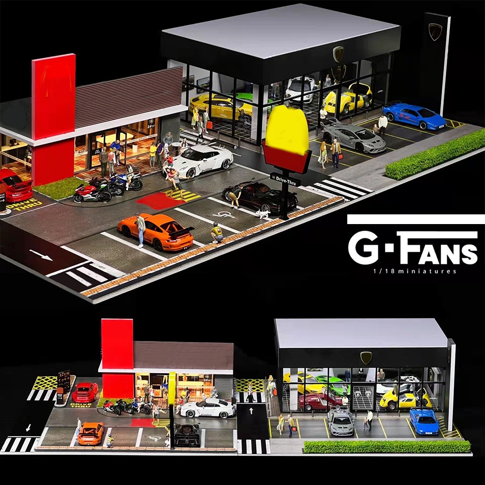 G Fans 1:64 Car Garage Scene Models Assemble Collect Model Display Usb ...