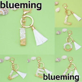 Blueming2 พวงกุญแจ จี้ตัวอักษร ประดับพู่เรซิ่น สําหรับห้อยกระเป๋า เครื่องประดับ