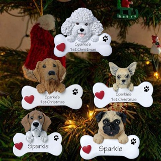 Christmas_ จี้รูปสุนัขน่ารัก กันจางหาย สําหรับตกแต่งบ้าน ต้นคริสต์มาส DIY