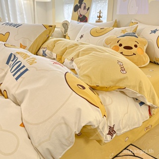 ชุดเครื่องนอน ผ้าปูที่นอน ผ้าฝ้ายแท้ ลายการ์ตูนดิสนีย์ Nantong Four-Piece สามชิ้น S3DQ